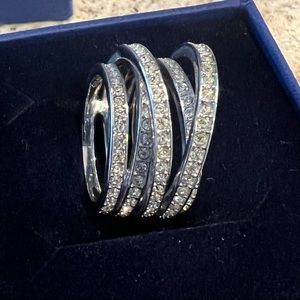 Swarovski spiral ring sz 52 (US 6)